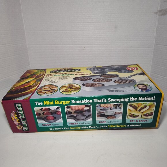 Big City Slider Station Nonstick Surface Mini Burgers New Open Box Read Descrip. - Picture 2 of 6